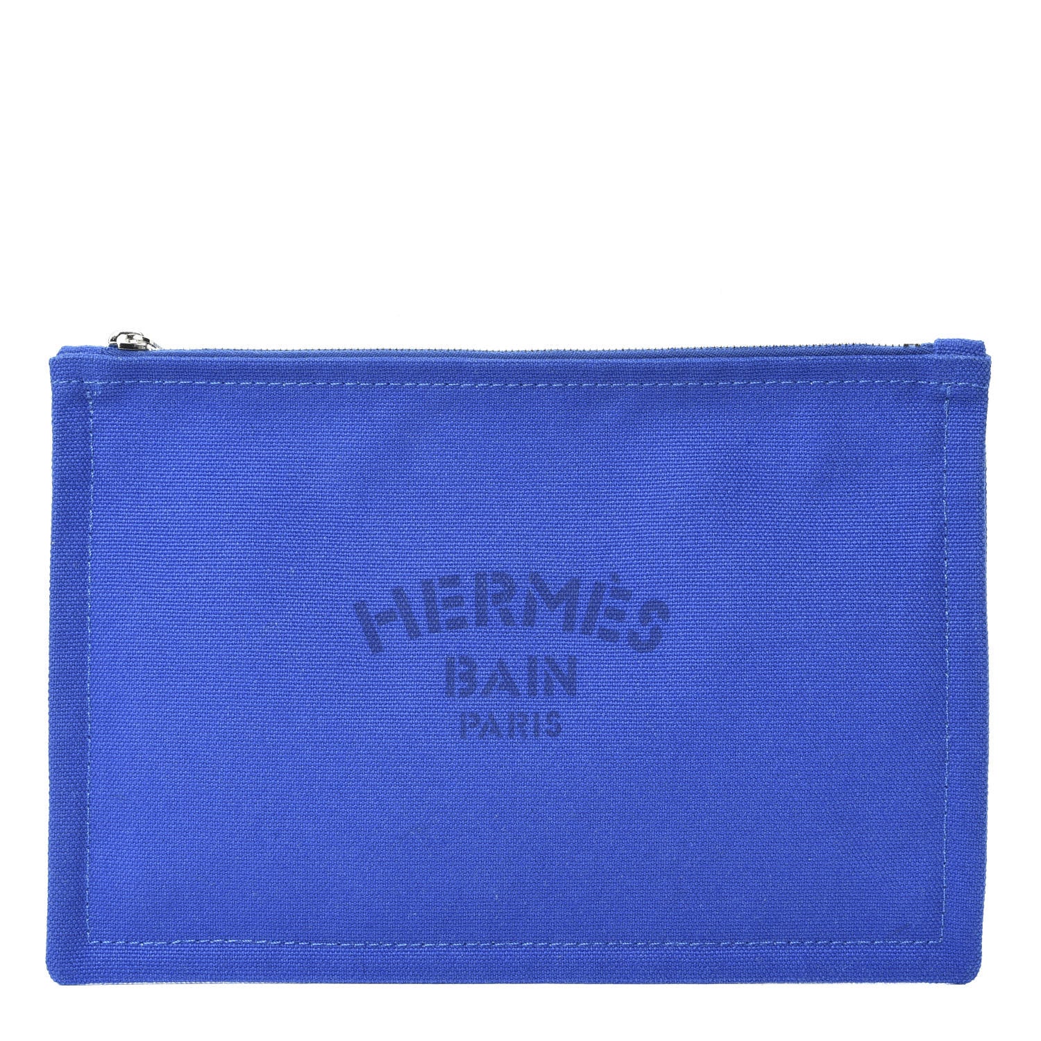 Hermes Toile Flat Yachting Pouch Bleu Electrique 1 of 6