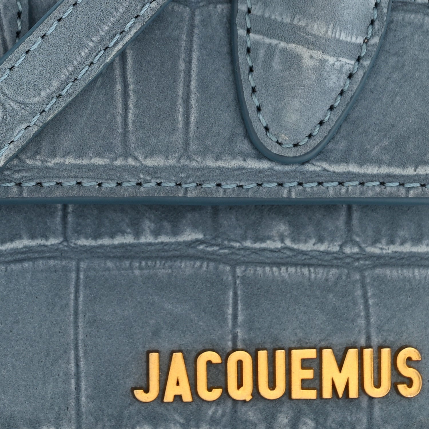 Jacquemus Suede Crocodile Embossed Le Chiquito Blue 7 of 9