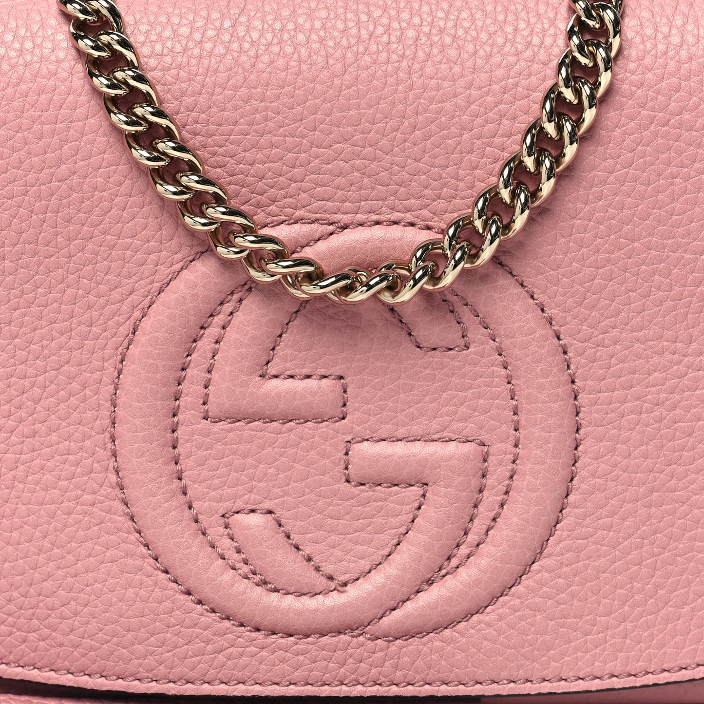 Pebbled Calfskin Medium Soho Flap Crossbody Pink