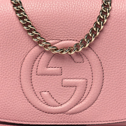 Gucci Pebbled Calfskin Medium Soho Flap Crossbody Pink 8 of 10