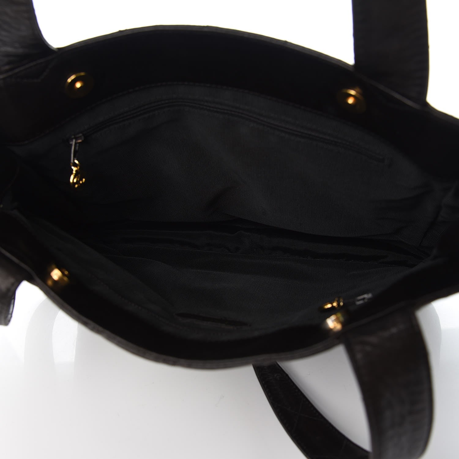 Chanel Lambskin Quilted Double Pocket Tote Black 5 of 8