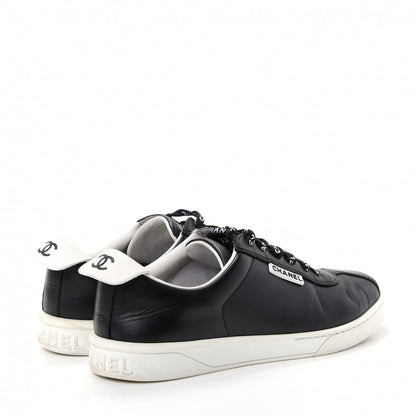 Chanel Calfskin CC Womens Sneakers 38.5 Black 4 of 11