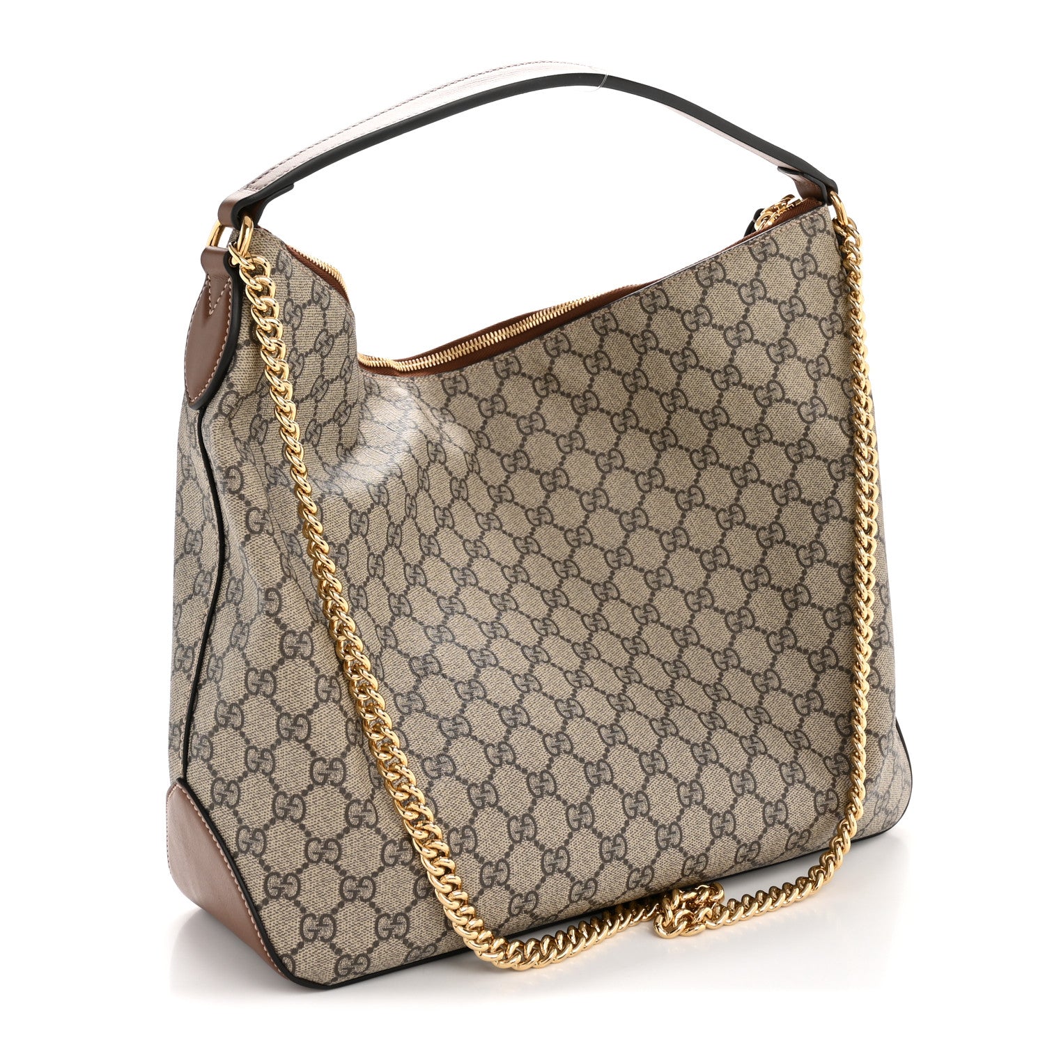 Gucci GG Supreme Monogram Large Linea A Hobo Light Brown 3 of 12