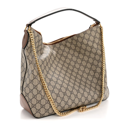 Gucci GG Supreme Monogram Large Linea A Hobo Light Brown 3 of 12