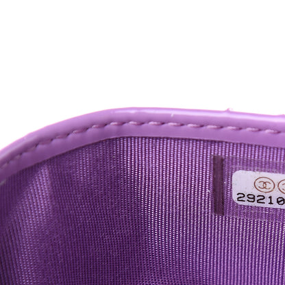Chanel Patent Quilted Card Holder Purple 7 of 8