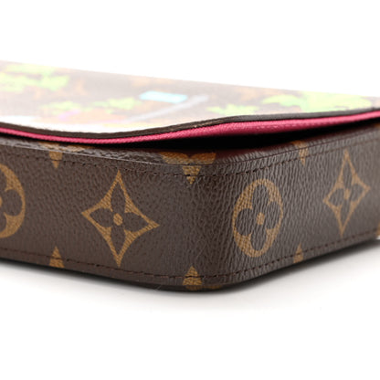 Louis Vuitton Monogram 2021 Christmas Animation Hollywood Pochette Felicie Chain Wallet Fuchsia 11 of 14