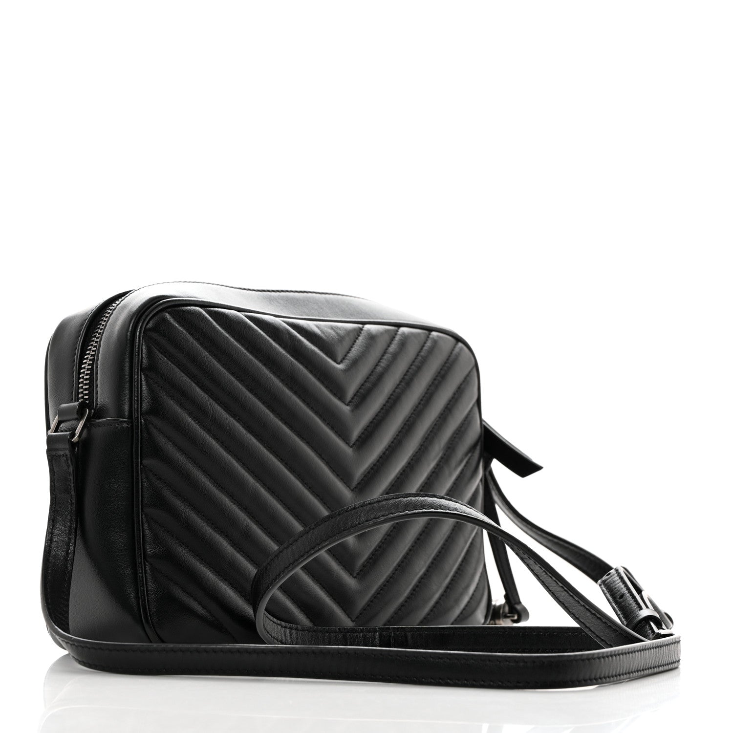 Saint Laurent Calfskin Matelasse Monogram Lou Camera Bag Black 2 of 10
