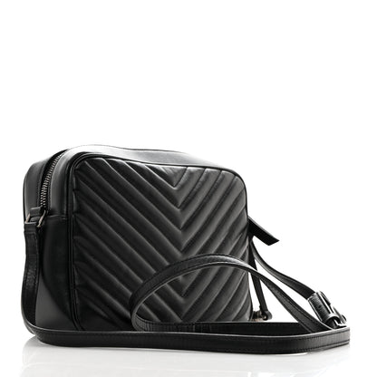 Saint Laurent Calfskin Matelasse Monogram Lou Camera Bag Black 2 of 10