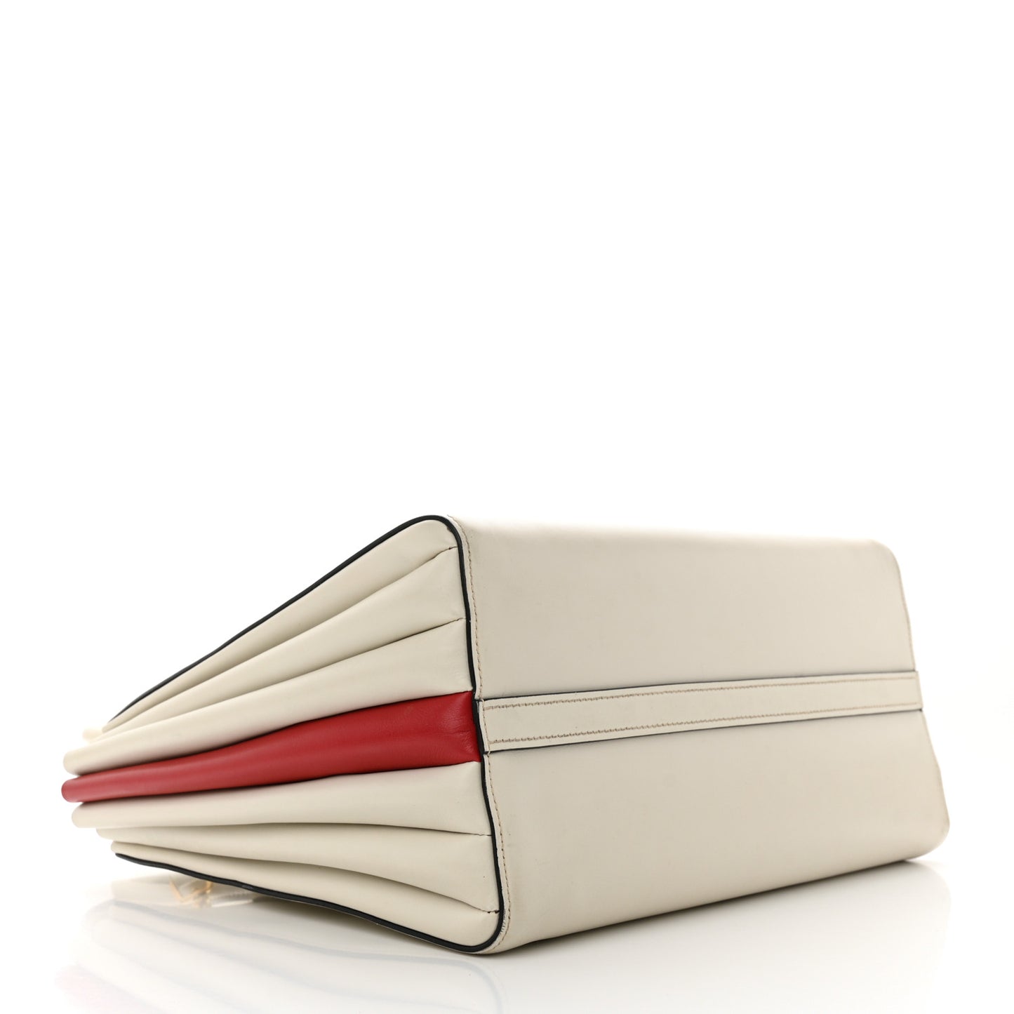 City Calfskin Medium Colorblock Bibliotheque Tote White Fuoco