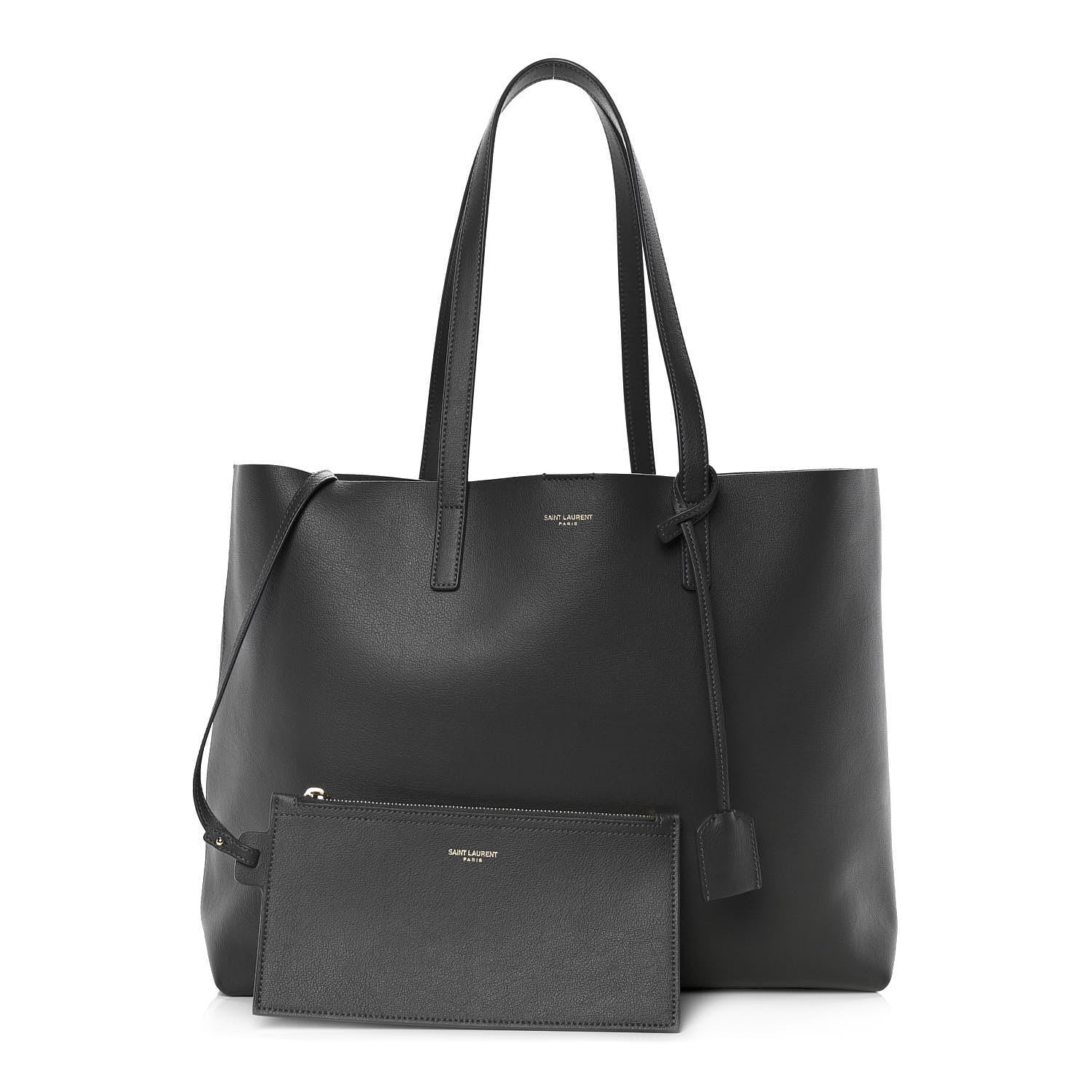 Saint Laurent Calfskin Large Shopping Tote Storm 1 of 9