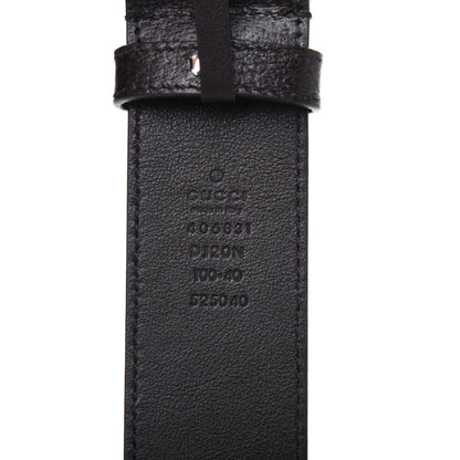 Gucci Textured Dollar Calfskin Nickel Double G 40mm Belt 100 40 Dark Cocoa 3 of 7
