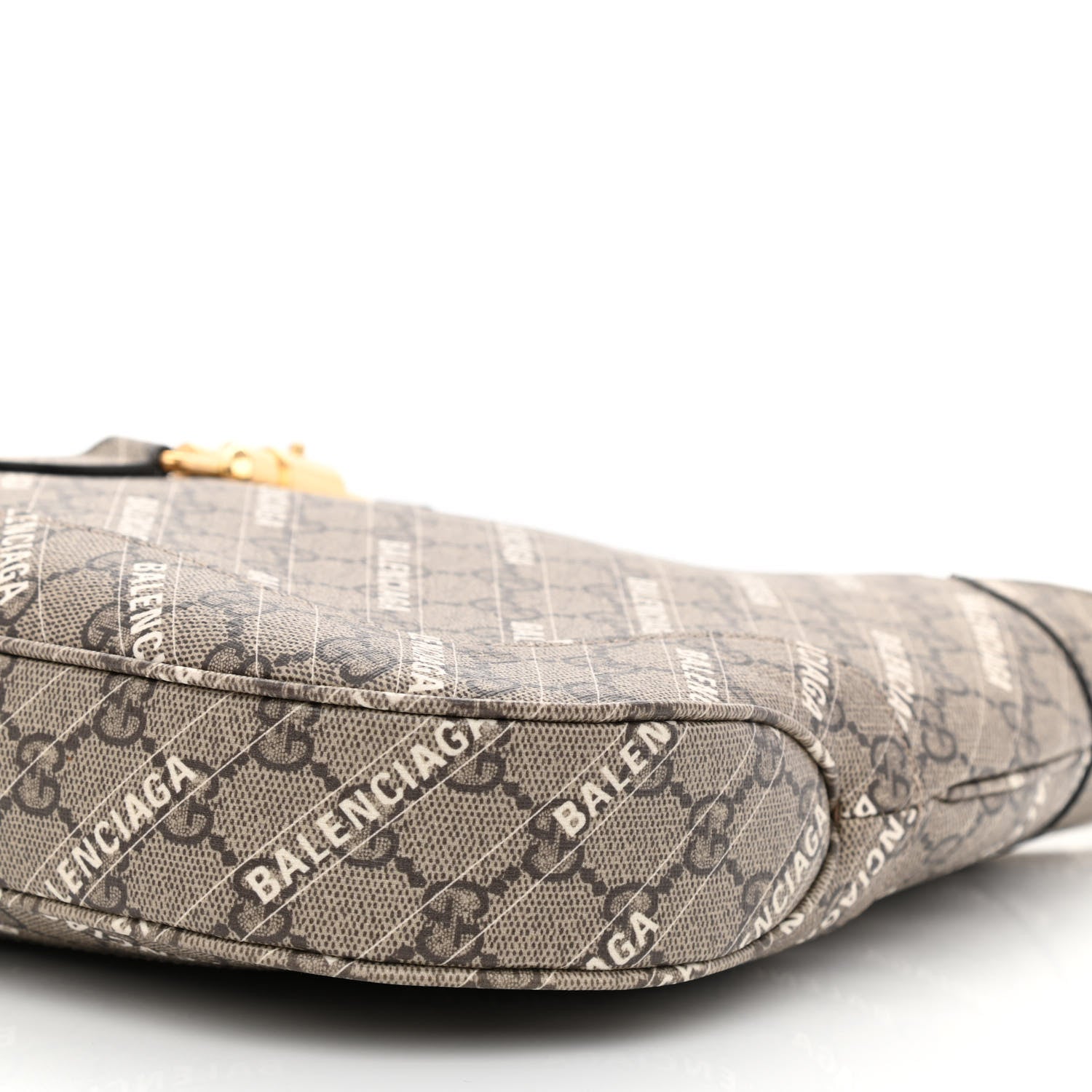 Gucci X BALENCIAGA GG Supreme Monogram Logo Print Medium Jackie 1961 Hobo Beige Ebony 11 of 11