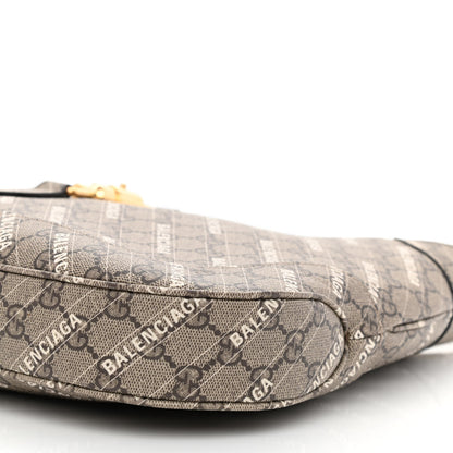 Gucci X BALENCIAGA GG Supreme Monogram Logo Print Medium Jackie 1961 Hobo Beige Ebony 11 of 11