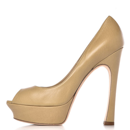 Saint Laurent Calfskin Palais 105 Pumps 40.5 Beige 1 of 10