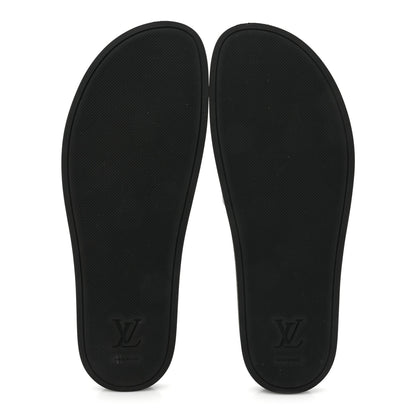 Louis Vuitton Rubber Monogram Eclipse Mens Waterfront Mules 11 Black 5 of 9