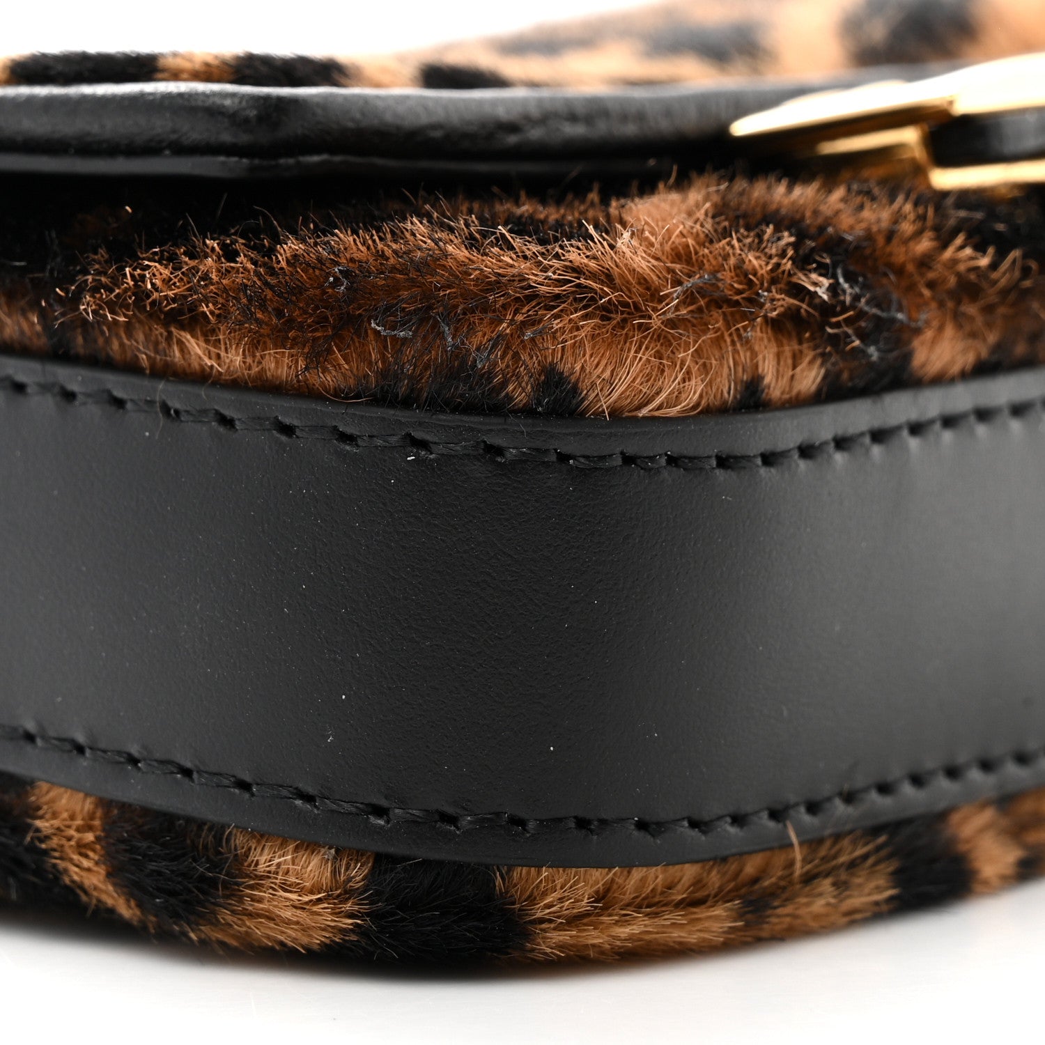 Fendi Sheared Sheepskin Vitello King FF Nano Baguette Charm Tobacco Moro Black 9 of 11