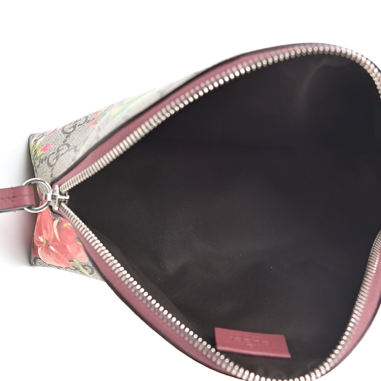 GG Supreme Monogram Blooms Large Pouch Cosmetic Case Beige Multicolor Dry Rose