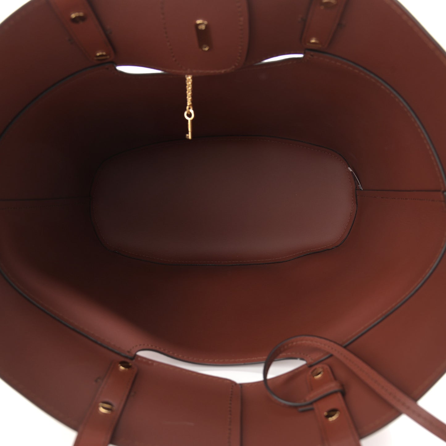 Smooth Grained Calfskin Medium Aby Tote Sepia Brown