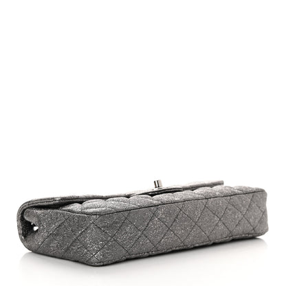 Chanel Metallic Crackled Calfskin Quilted East West Flap Dark Silver 3 of 10