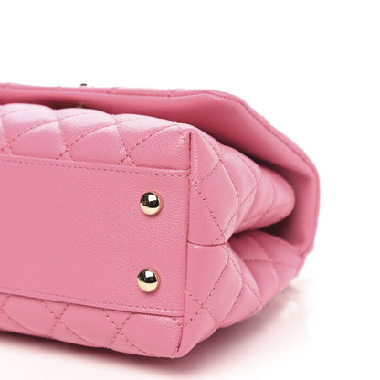 Chanel Caviar Lizard Embossed Quilted Mini Coco Handle Flap Pink 9 of 9