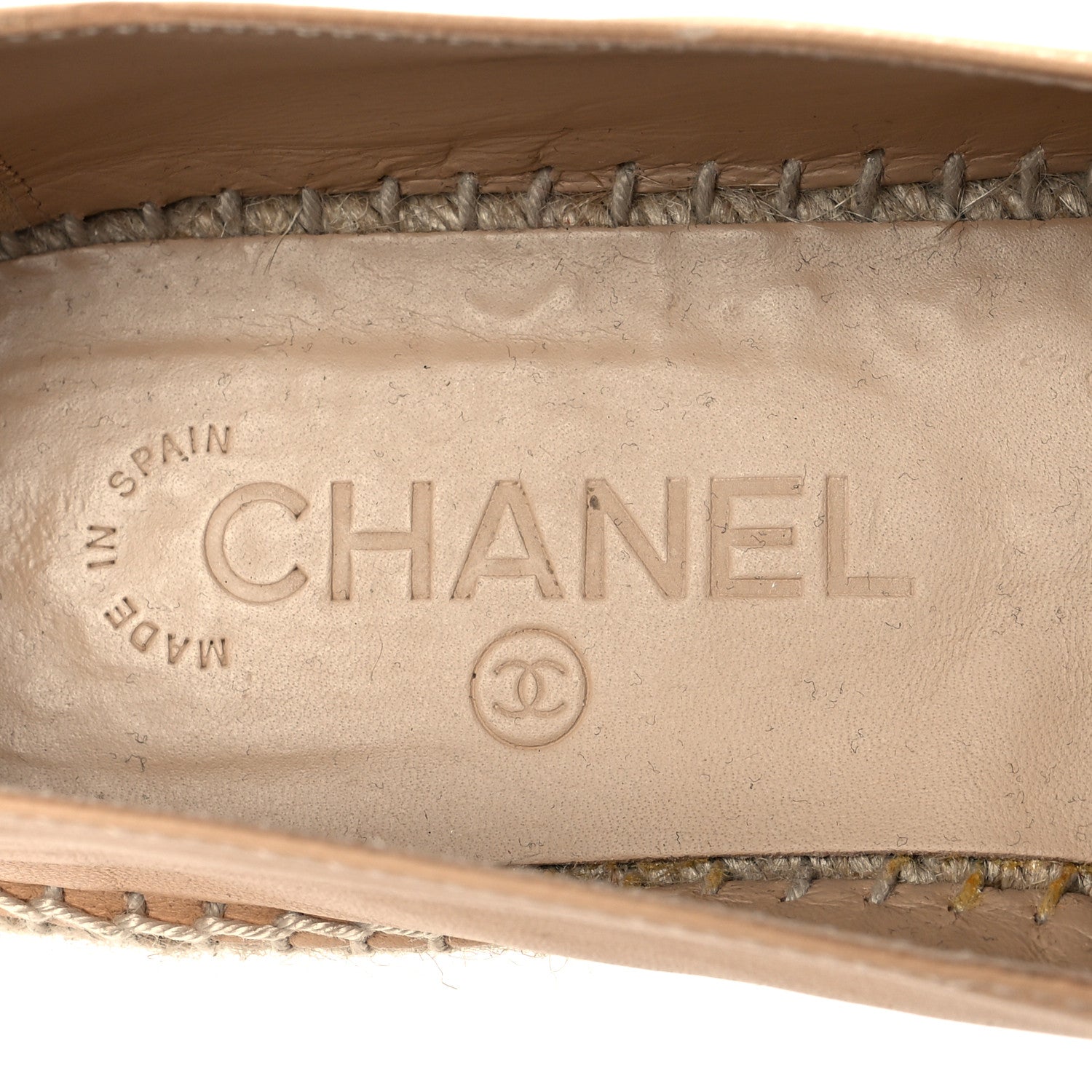 Chanel Lambskin CC Espadrilles 38 Beige Black 6 of 10