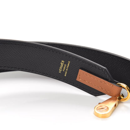 Hermes Epsom 30mm Tressage Au Galop Shoulder Strap Black Craie Gold 4 of 5