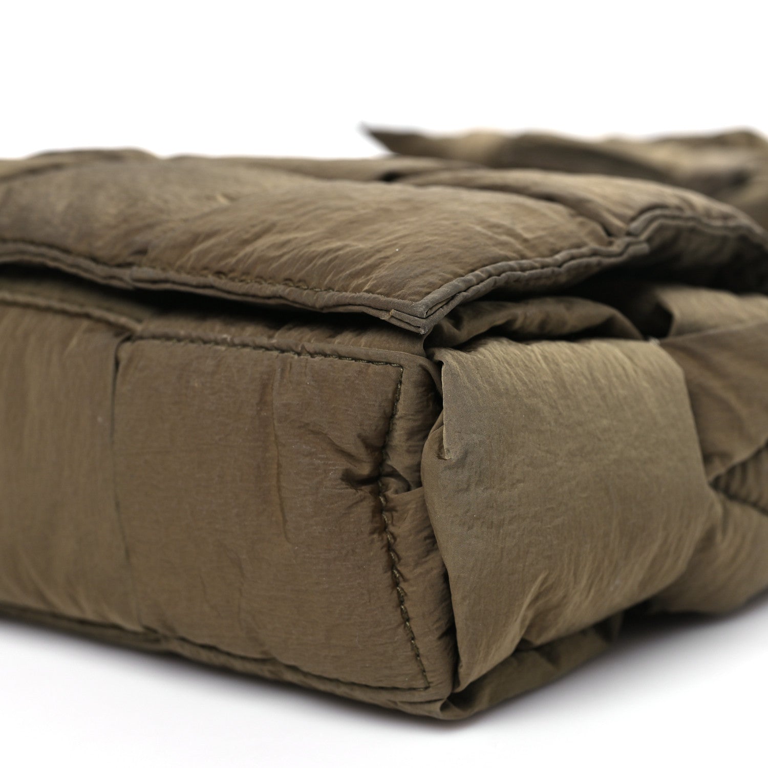 Bottega Veneta Nylon Intrecciato Padded Tech Small Cassette Bag Mud 10 of 16