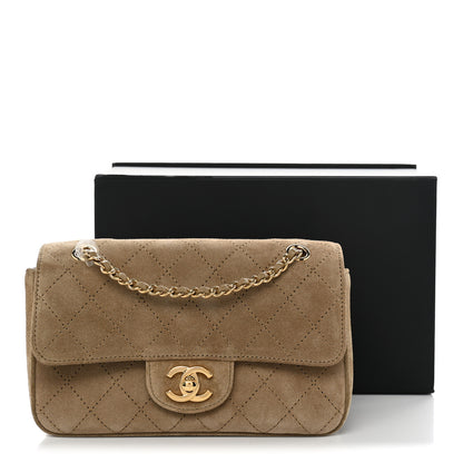 Chanel Suede Calfskin Mini Souplissimo Flap Dark Beige 11 of 11