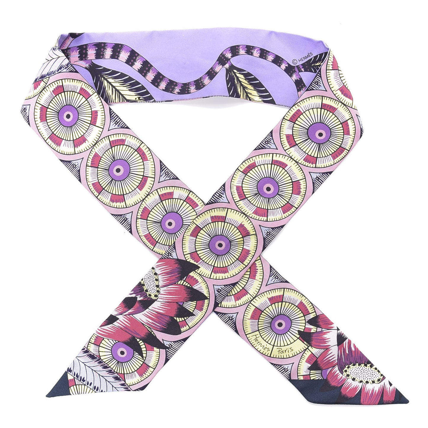 Silk Savana Dance Twilly Mauve Jaune Rose