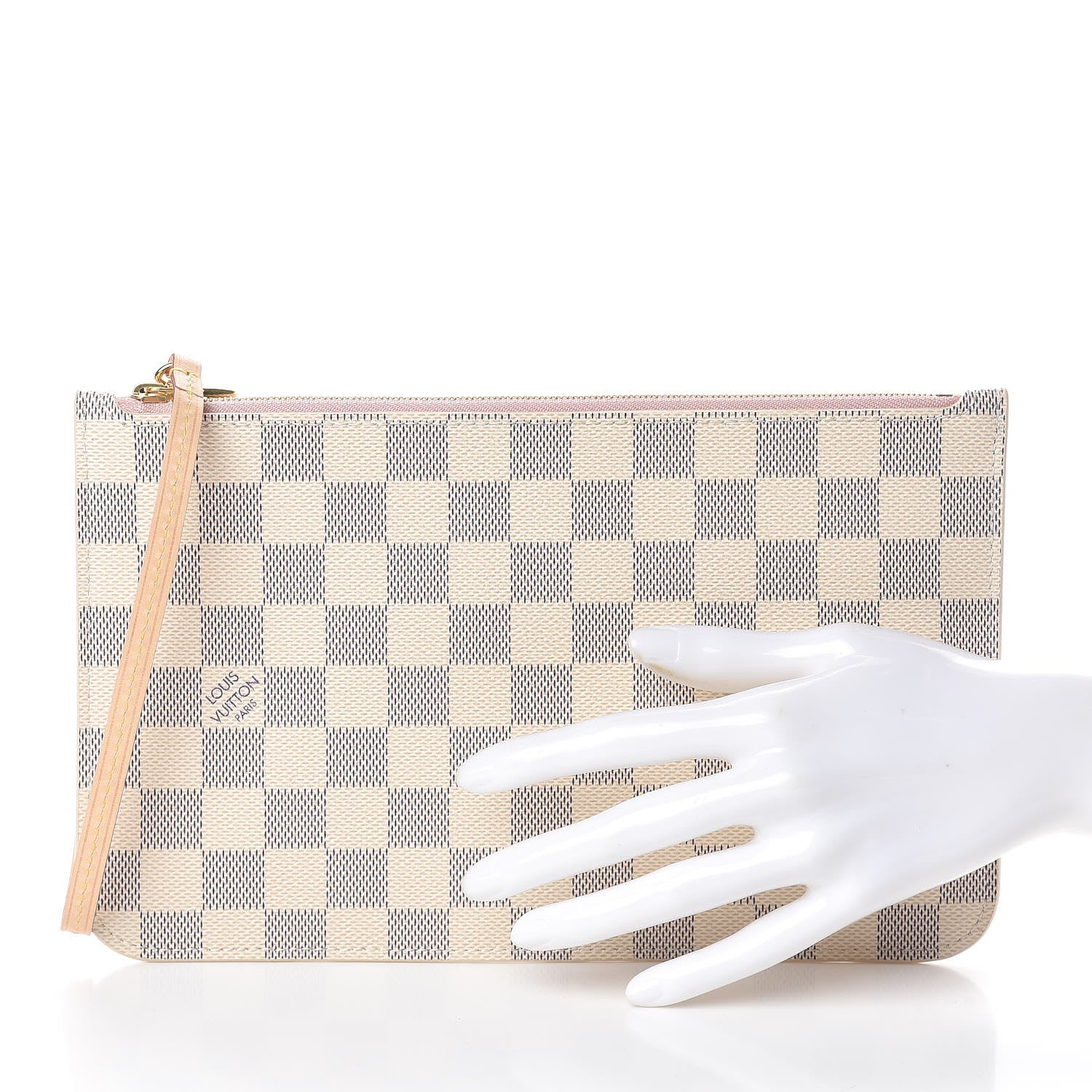Louis Vuitton Damier Azur Neverfull MM GM Pochette Rose Ballerine 2 of 7