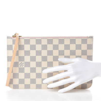 Louis Vuitton Damier Azur Neverfull MM GM Pochette Rose Ballerine 2 of 7