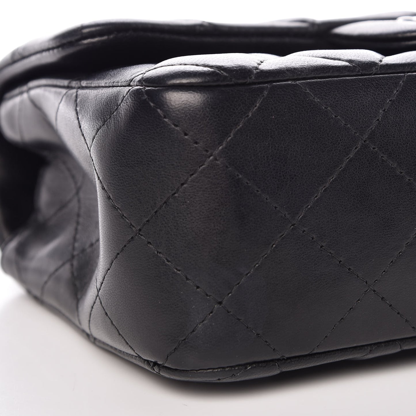 Lambskin Quilted Mini Rectangular Flap Black