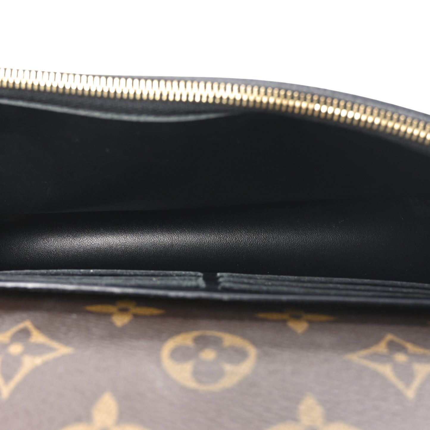 Patent Calfskin Monogram Cherrywood Chain Wallet Black