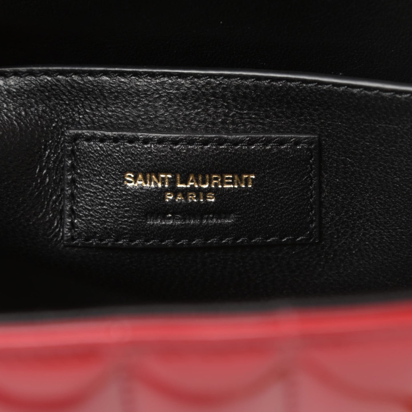 Patent Matelasse Monogram Large Vicky Chain Bag Rouge Eros