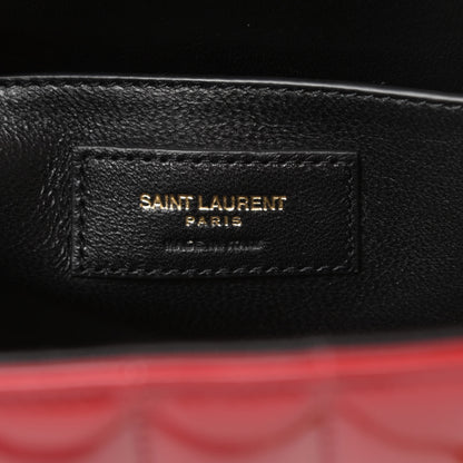 Saint Laurent Patent Matelasse Monogram Large Vicky Chain Bag Rouge Eros 6 of 11