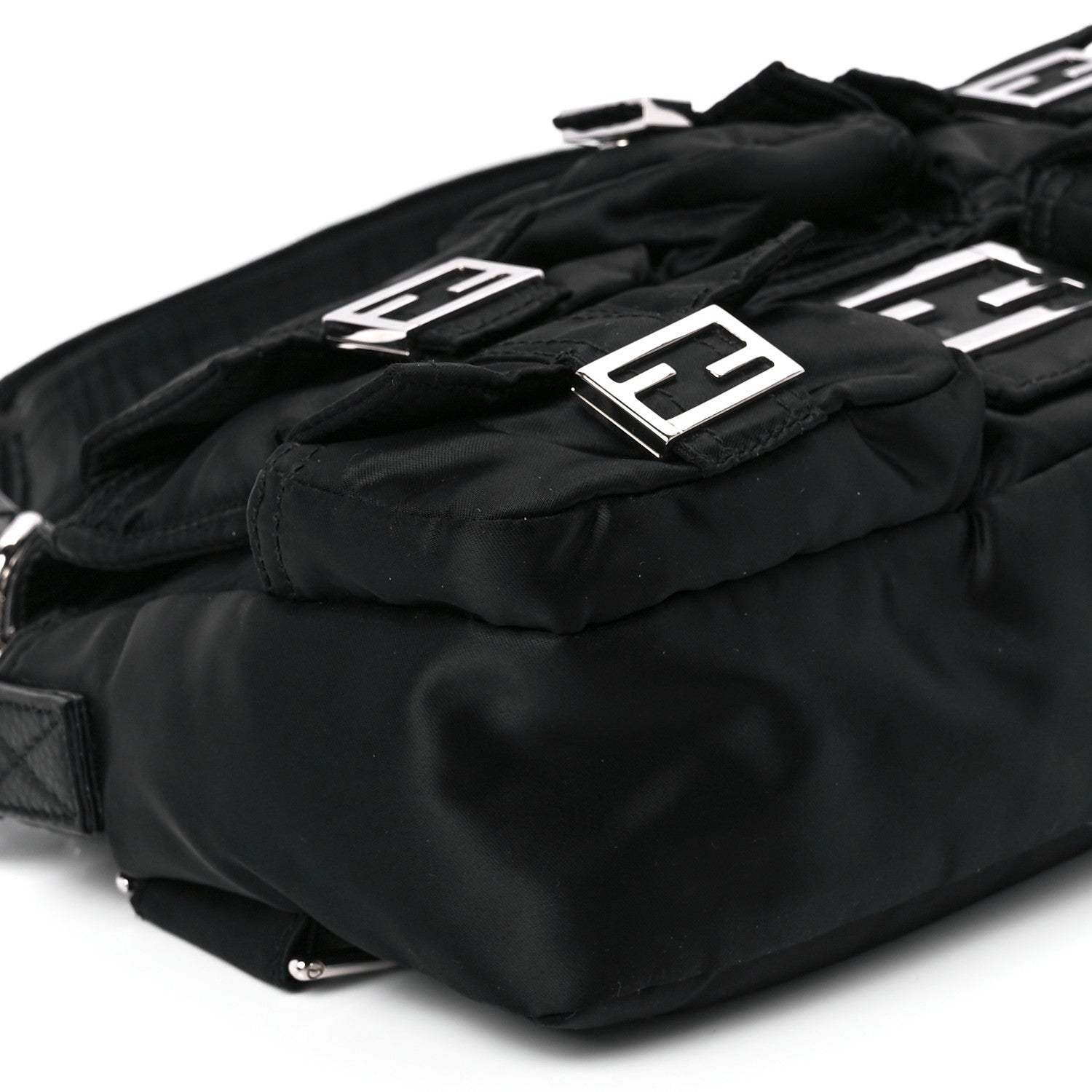 Fendi Econyl Cuoio Romano Multipocket Baguette Black 12 of 13