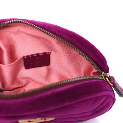 Gucci Velvet Matelasse GG Marmont Belt Bag 95 38 Fuchsia Violet Cyclamen 5 of 9