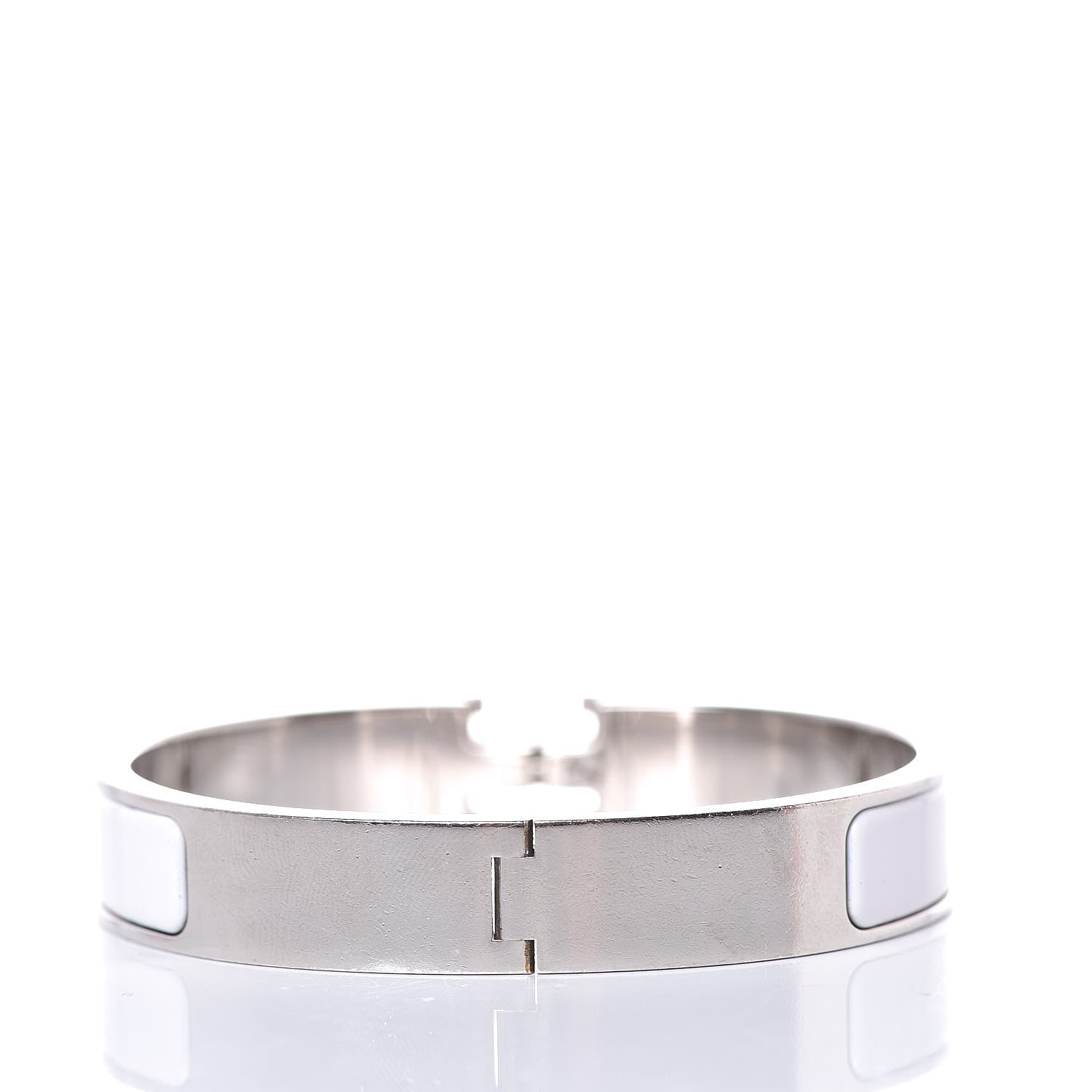 Hermes Enamel Narrow Clic Clac H Bracelet GM White 3 of 6