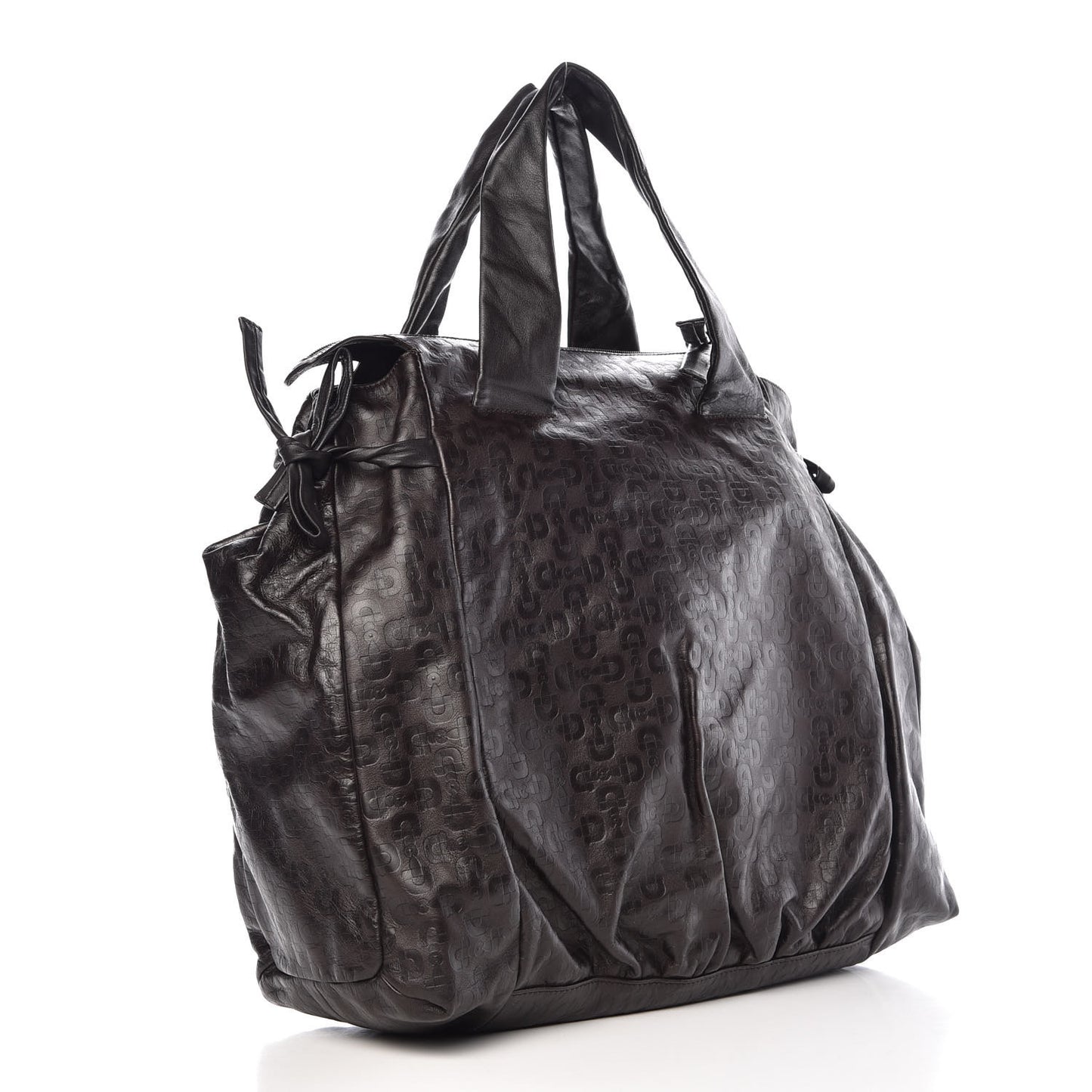 Calfskin Horsebit Embossed Large Hysteria Tote Chocolate
