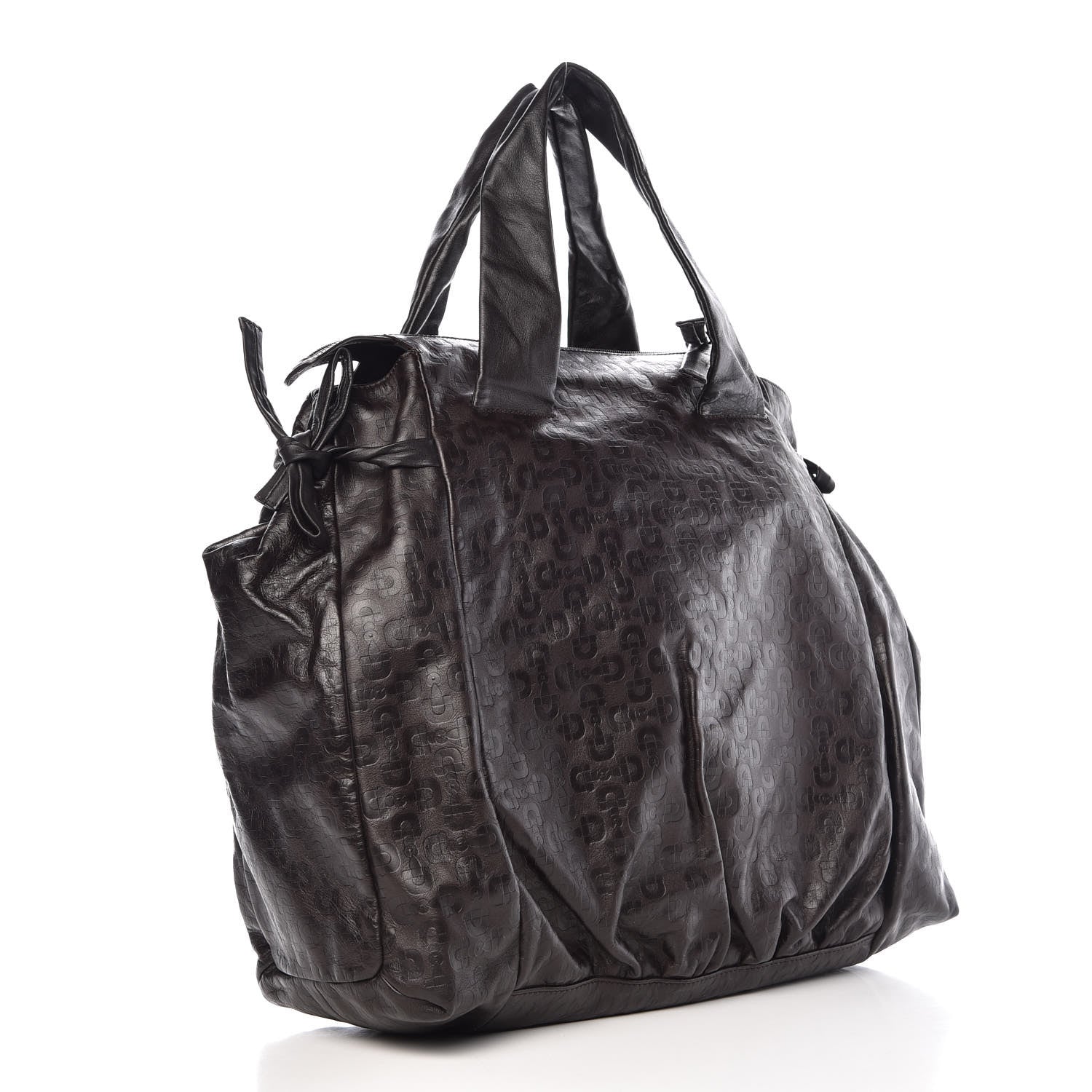 Gucci Calfskin Horsebit Embossed Large Hysteria Tote Chocolate 3 of 11