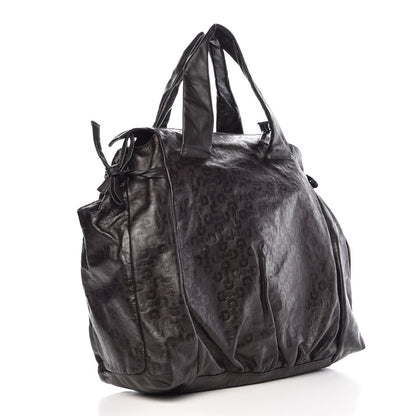 Gucci Calfskin Horsebit Embossed Large Hysteria Tote Chocolate 3 of 11
