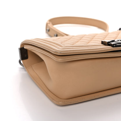 Chanel Calfskin Quilted Medium Boy Flap Beige 8 of 11