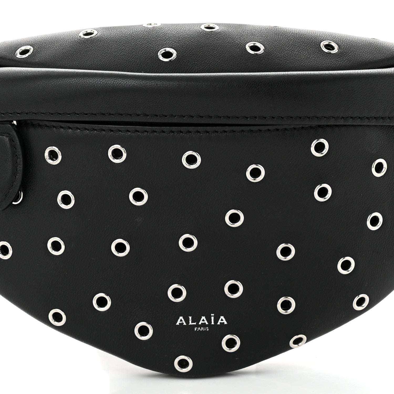 Alaia Lambskin Grommet Belt Bag Black 7 of 9
