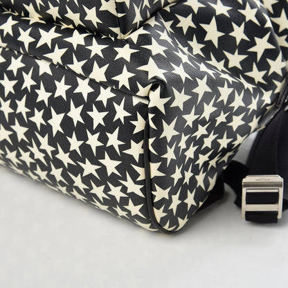 Saint Laurent Calfskin Star Print Hunting Backpack Black White 10 of 10