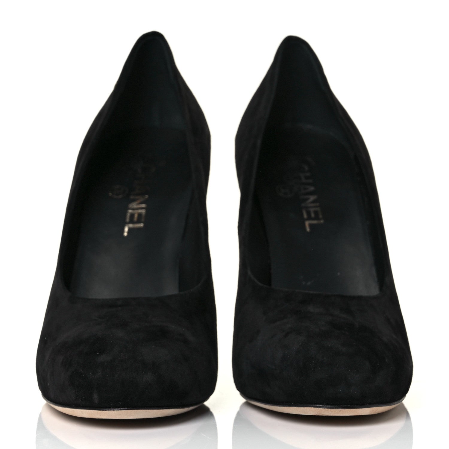 Chanel Suede Calfskin CC Pump 41 Black 2 of 8
