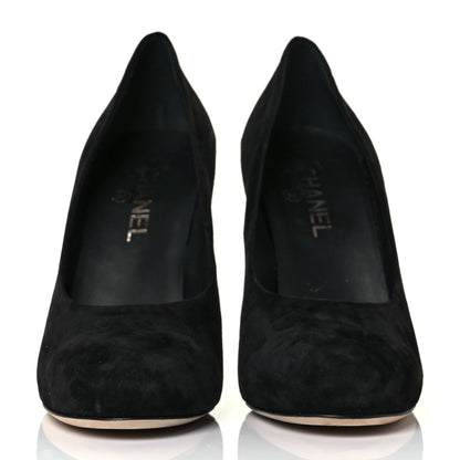 Chanel Suede Calfskin CC Pump 41 Black 2 of 8