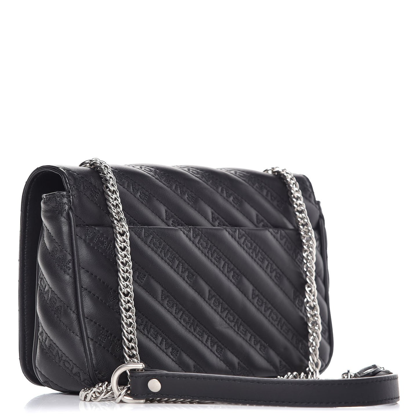 Calfskin Logo Matelasse S BB Round Crossbody Bag Black