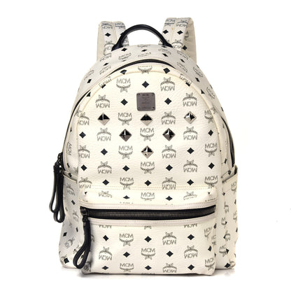 MCM Visetos Medium Studded Stark Backpack White 1 of 10