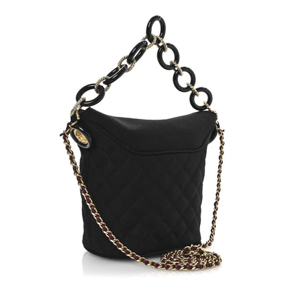 Chanel Wool Lambskin Quilted Paris Hamburg Charms Bucket Bag Dark Navy 3 of 10