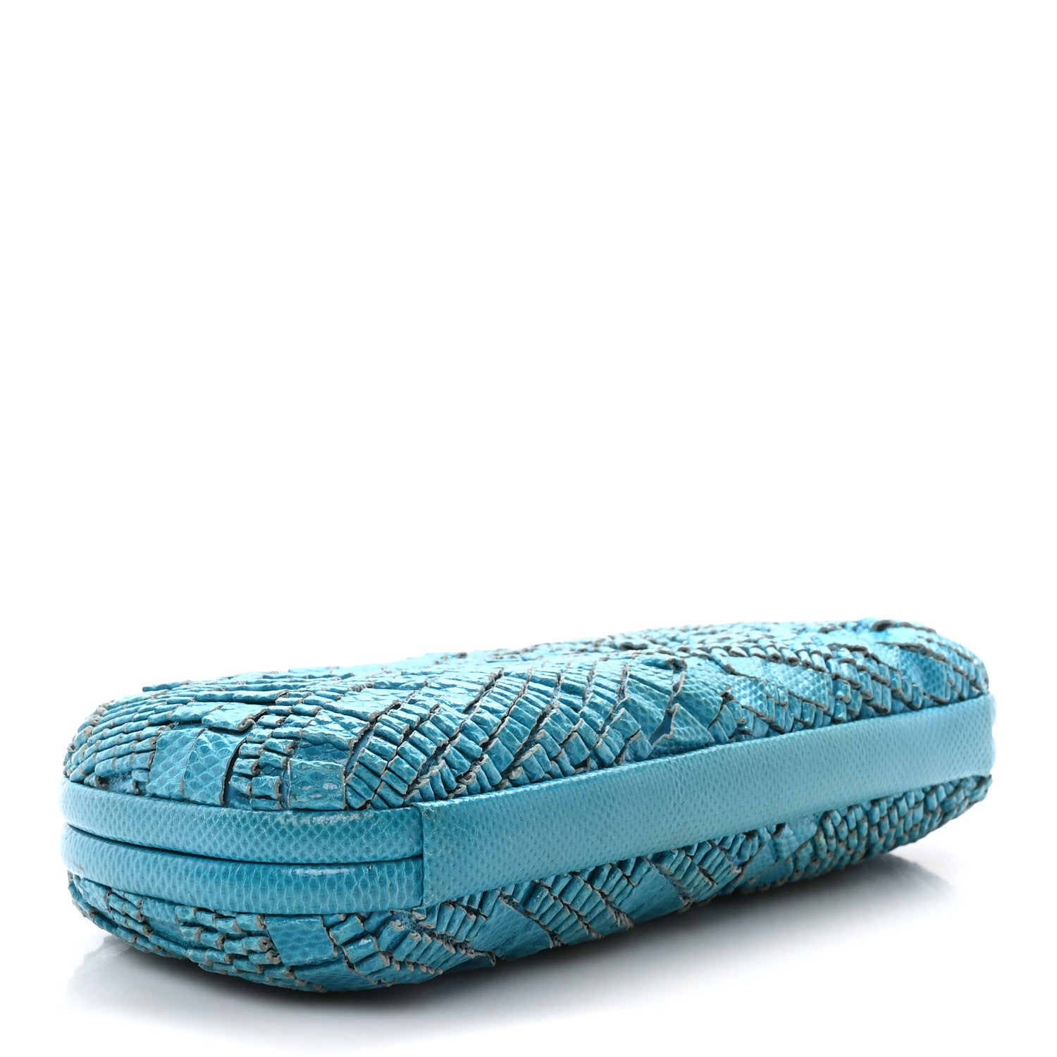 Bottega Veneta Ayers Intrecciato Karung Knot Clutch Blue 4 of 9